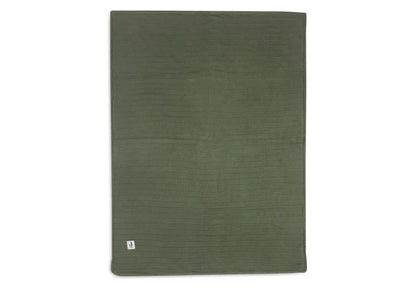 Jollein - Deken Ledikant - Velvet Pure Knit Leaf Green GOTS - 100x150cm