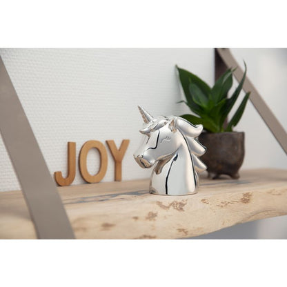 Zilverstad - Spaarpot Unicorn, zilver kleur