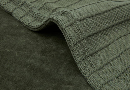 Jollein - Deken Ledikant - Velvet Pure Knit Leaf Green GOTS - 100x150cm