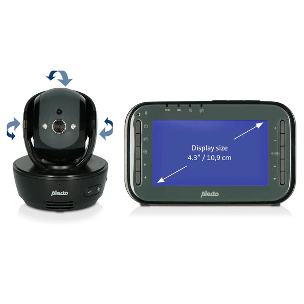 Alecto DVM200BK - Babyfoon met camera en 4.3" kleurenscherm, zwart