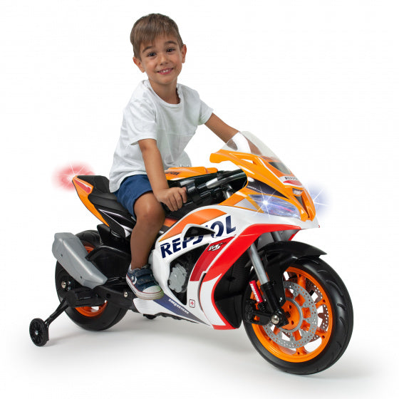 Injusa Repsol Elektrische Kindermotorfiets 12V Oranje/Wit