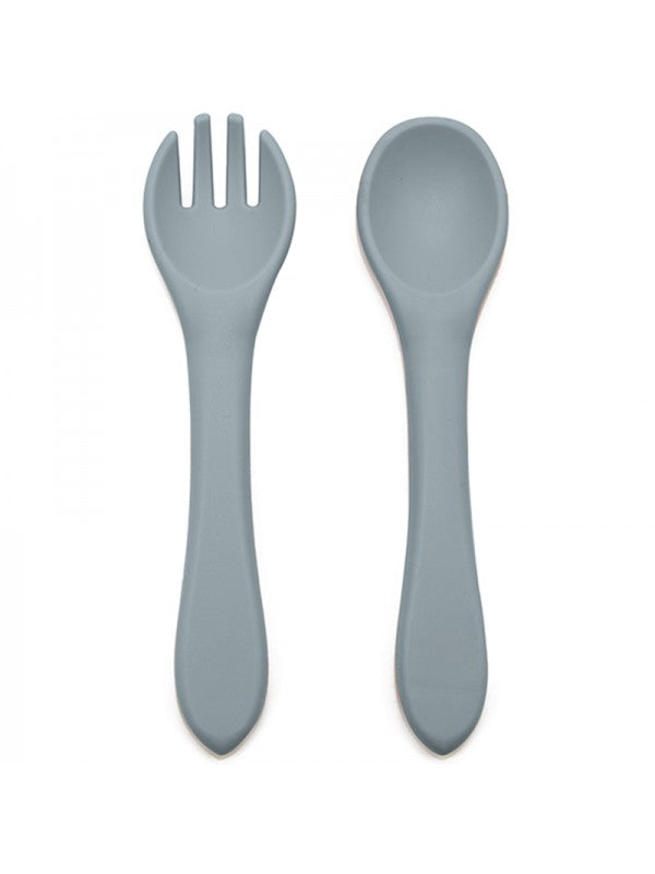 TRYCO - SILICONE - SPOON & FORK - DUSTY BLUE