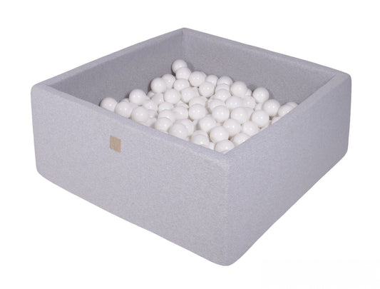 Vierkante Ballenbak incl. 400 ballen - 110x110x40 cm - Licht Grijs - All White