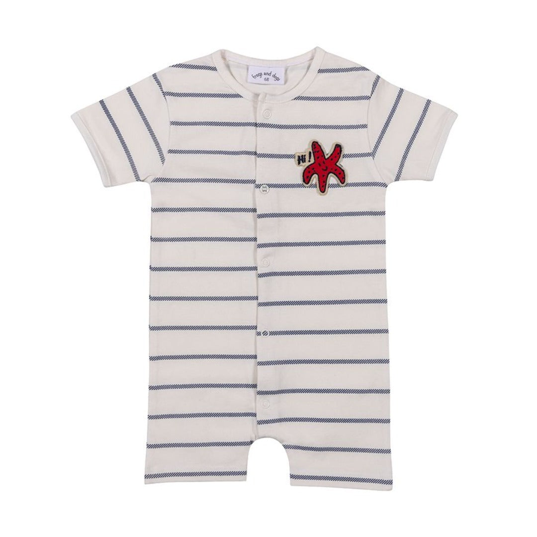 Frogs & Dogs - Pirate Short Onesie Stripes